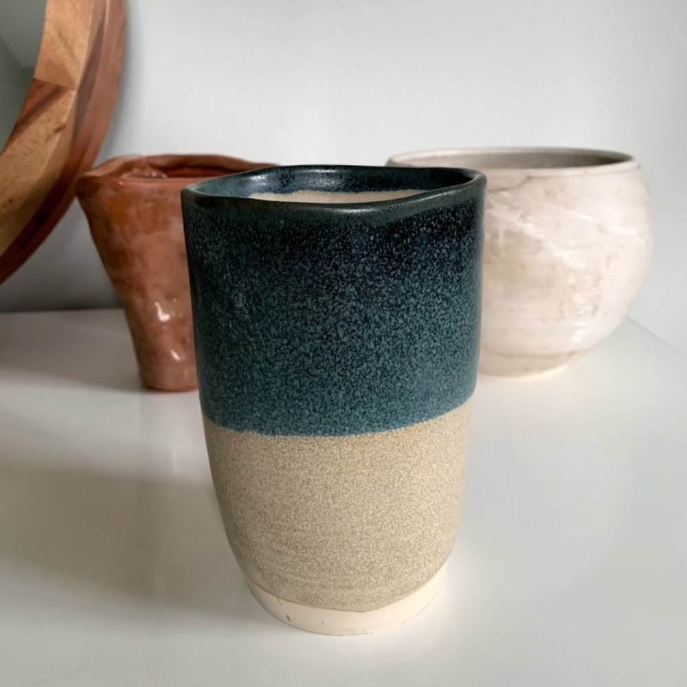 Handmade Two-Tone Matte Glazed Vase
